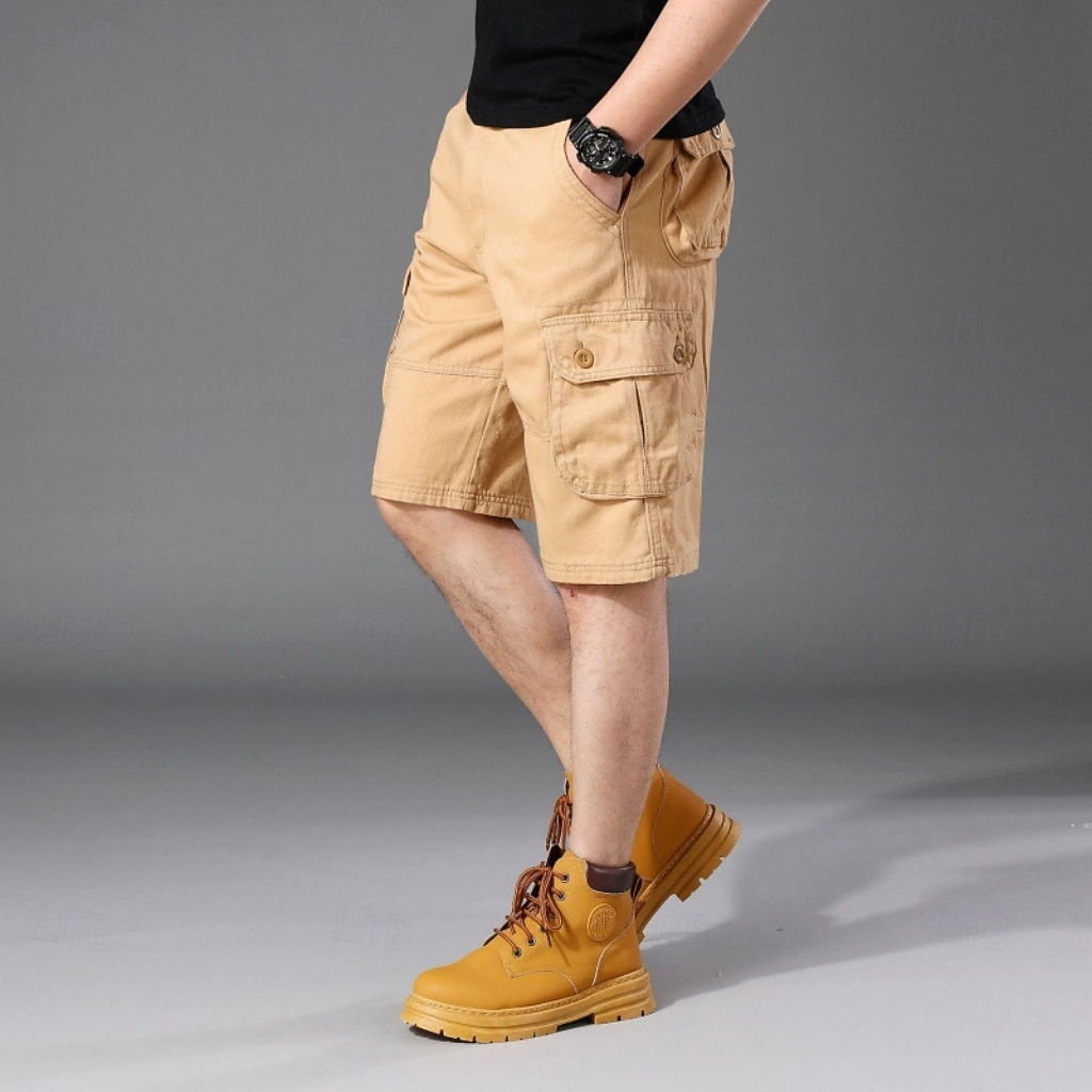 Homme Pantalon cargo Shorts cargo Shorts Short décontracté Multi-poches Uni Couleur Pleine Séchage Rapide Longueur Genou Extérieur Salle de sport Entraînement Sports Sportif Noir Vert Non Elastique de 2026 ? $29.99 –P2