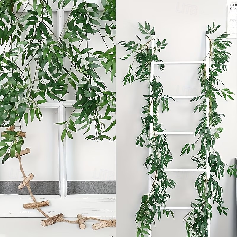 2/4 buc ghirlandă artificială din frunze de salcie verde, plante suspendate din plastic lungi de 2 m cu frunze detașabile, decor realist din iederă artificială pentru nuntă, logodnă, petrecere, casă, 2026 - $36.99 –P2