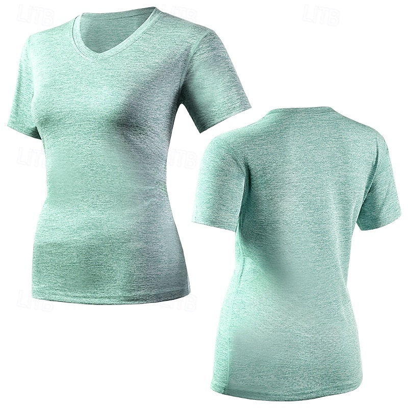Women's Solid Colored Running T-Shirt Running Top Running Shirt Summer Spring Short Sleeve Quick Dry Lightweight Elastic Breathable Tennis Golf Black Pink Purple Sportswear Activewear 2026 - $14.99 –P3