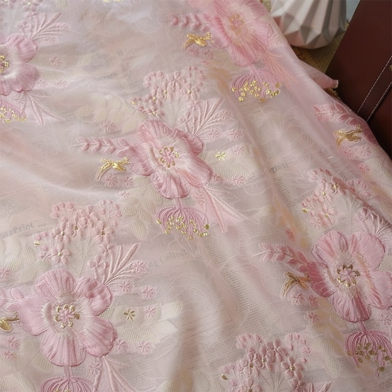 A-linje Ankellengde Te-lengde Floral kjole Cocktailkjoler Elegant Blomster Semiformell / Cocktailfest Kortermet Båthals Hage fest Bryllup Organza Jacquard med Plissert 2026 - $164.69 –P2