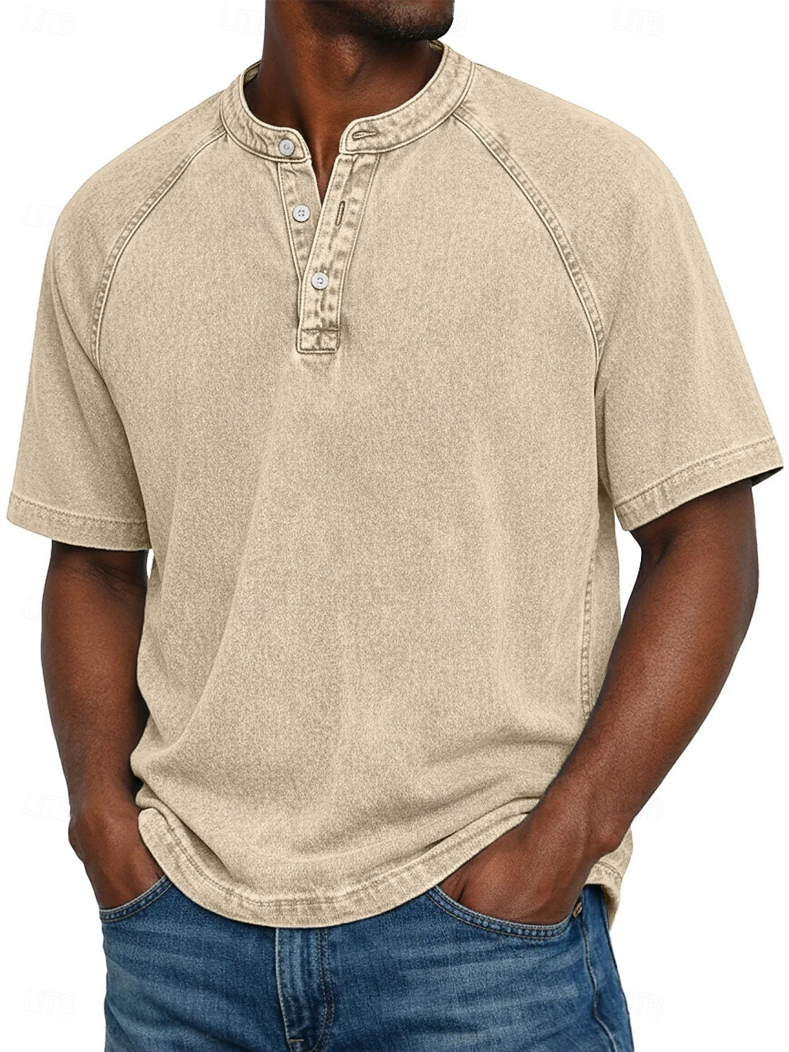 Per uomo Maglietta Maglia Henley Camicia di Jeans Camicia 100% cotone lavaggio acido Manica Corta Semplice Vintage Streetwear Casual Tinto in capo Lavato Manica corta Collo alla coreana Henley del 2026 a $31.99 –P17