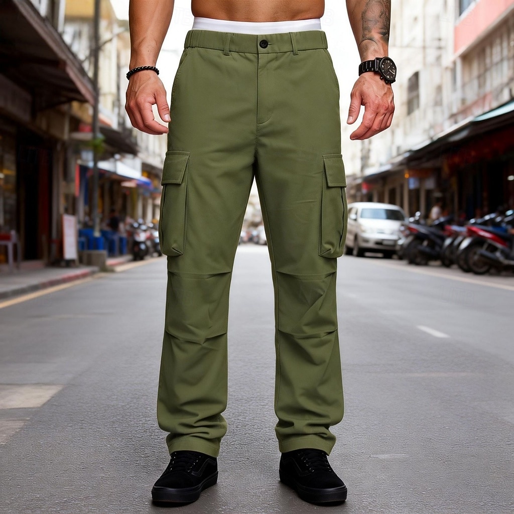 Homme Pantalons Cargo Pantalons Pantalon tactique Pantalons de Travail Pantalon de randonnée Taille Élastique Multi-poches Poche à Rabat Uni Confort Portable Occasionnel Quotidien Extérieur Vacances de 2026 ? $29.99 –P14