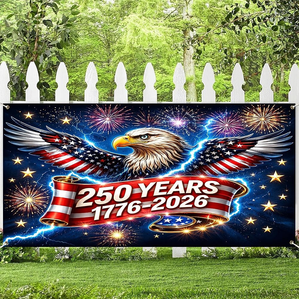 2026年 アメリカ建国250周年記念旗、独立記念日や祝日の装飾に最適な愛国的な祝賀旗。  コレクション – $25.99 –P2