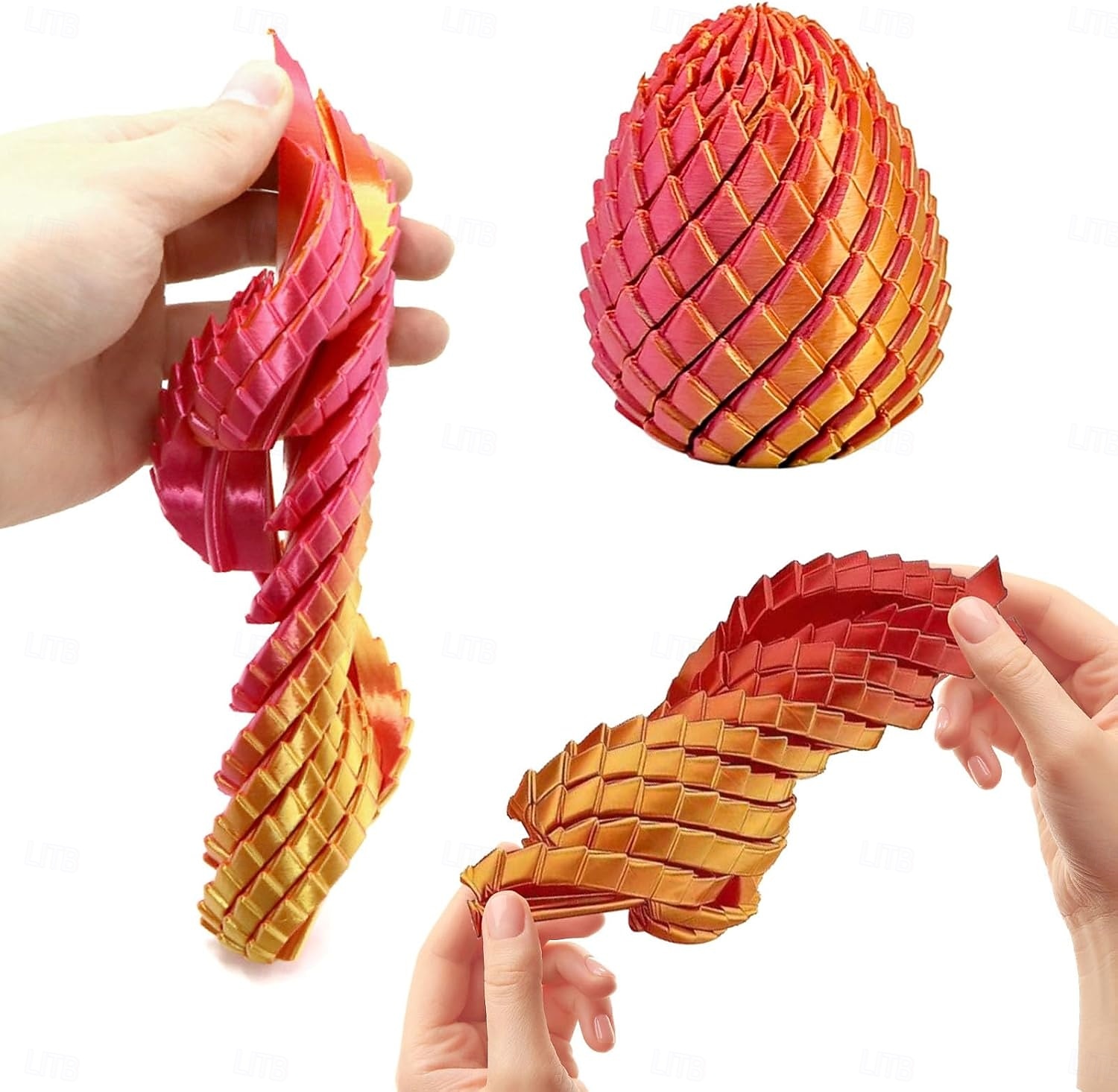 بيضة تململ مطبوعة بتقنية ثلاثية الأبعاد، لعبة انزلاقية لتخفيف التوتر، بيضة تململ ملتوية لعيد الفصح للبالغين، ألعاب تململ صغيرة منزلقة لحشو سلال عيد الفصح، أحجية دوارة لتخفيف التوتر 2026 - $9.99 –P9