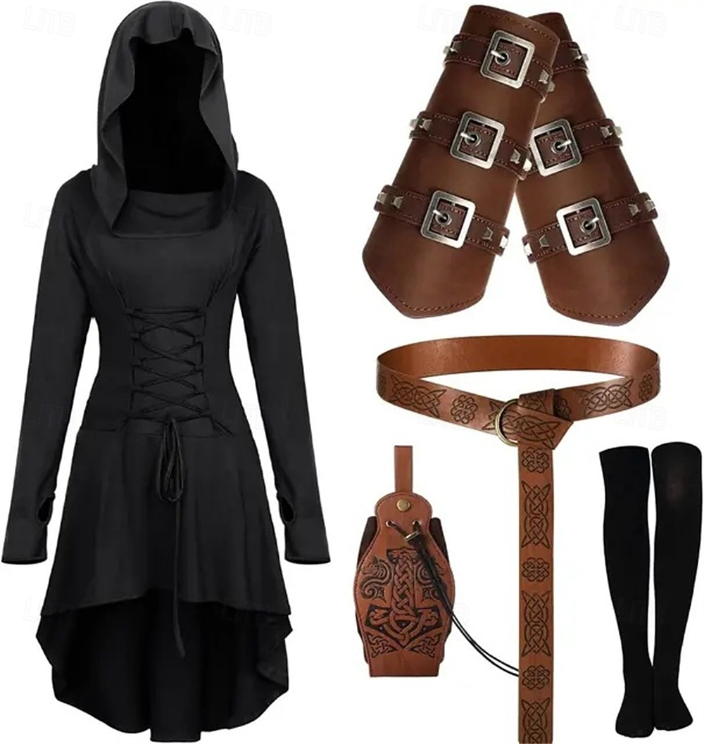 Medieval Renascentist extravagant Lungime scurtă Rochii Curea în Talie Șosete până la genunchi Mâneci Lungi Arcaș Cu Șiret Costume de fancy Pentru femei Fantezie Mascaradă Petrecere Târgul Renașterii 2026 - $59.99 –P7