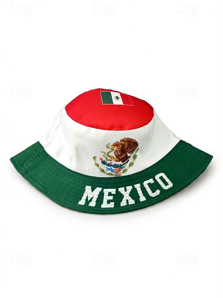 Chapéu bucket masculino reversível em poliéster, estampa da bandeira do México, chapéu leve para torcedores de futebol, ideal para dias de jogo, esportes casuais e atividades ao ar livre. de 2026 por $11.99 –P6