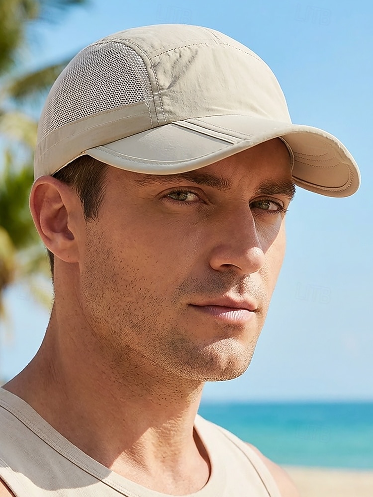 Gorra de béisbol de poliéster transpirable y ligera para hombre, sombrero de sol con panel de malla ajustable multicolor para viajes de vacaciones, actividades al aire libre, senderismo y uso casual 2026 - $11.99 –P2
