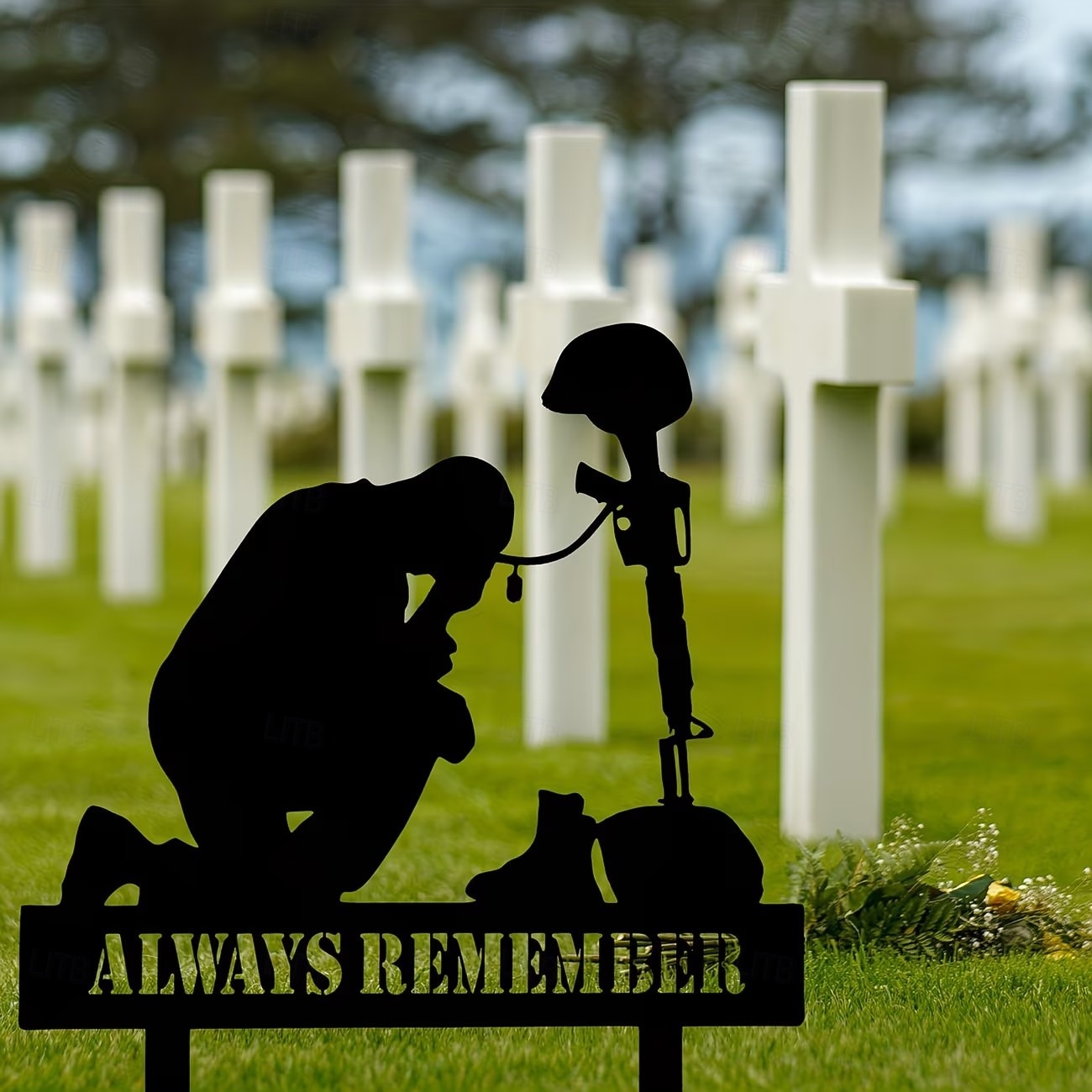 Memorial Day Outdoor Patriotic Metal Soldier Yard Sign, 4th of July Decoration, Fallen Soldier Memorial, Iron Art Garden, Cemetery & Lawn Decor 2026 - $18.99 –P7
