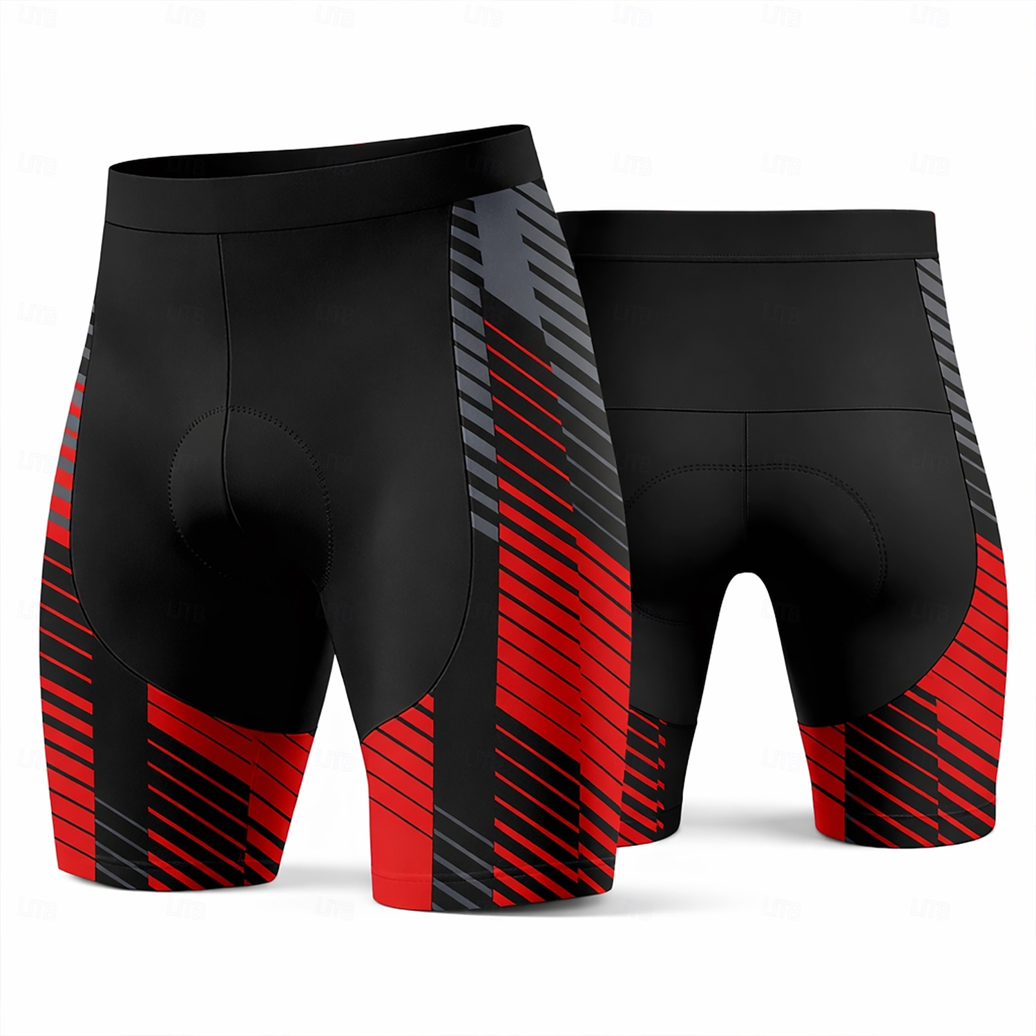 Homens Geométrica Shorts de ciclismo Calções de bicicleta Bermudas Acolchoadas Para Ciclismo Moto Calção Calças Fino Esportes Tapete 3D Secagem Rápida Redutor de Suor Respirável Preto / Vermelho Roupa de 2026 por $27.99 –P1
