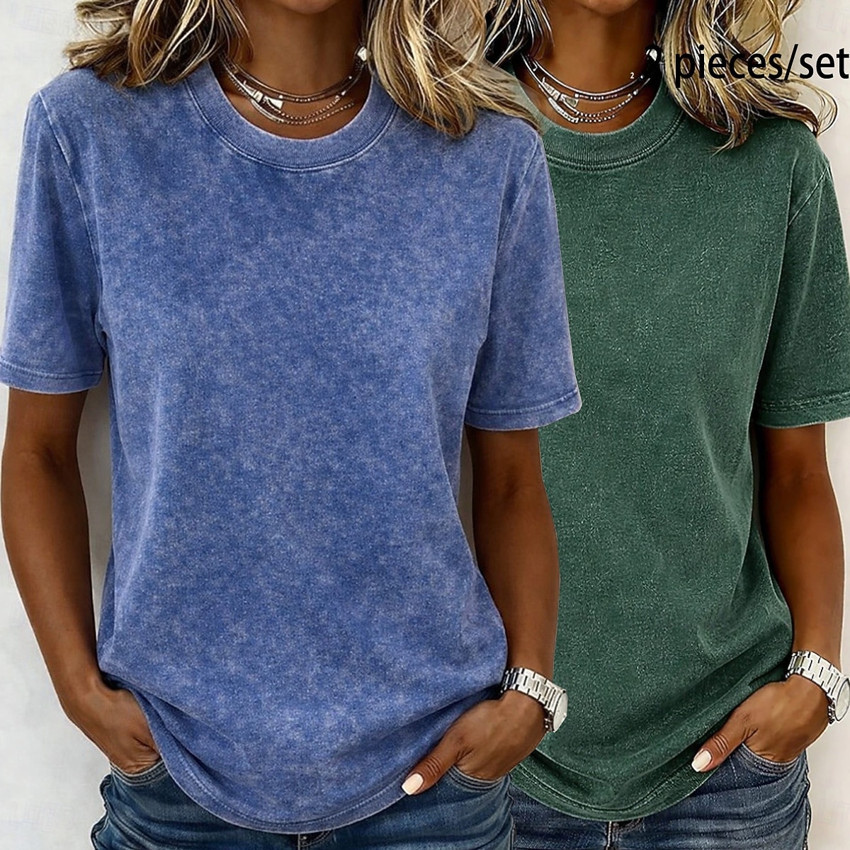 Γυναικείο T-shirt softfade™ από 100% βαμβάκι, βαμβακερό πουκάμισο, vintage πλυμένα τοπ, με οξύ, vintage πλυμένα, απλό, vintage μόδα, κομψό, κοντομάνικο, μακρύ μπλουζάκι με στρογγυλή λαιμόκοψη, casual, καθημερινό, έξοδο, ροζ+πορτοκαλί 2026 - $37.99 –P16