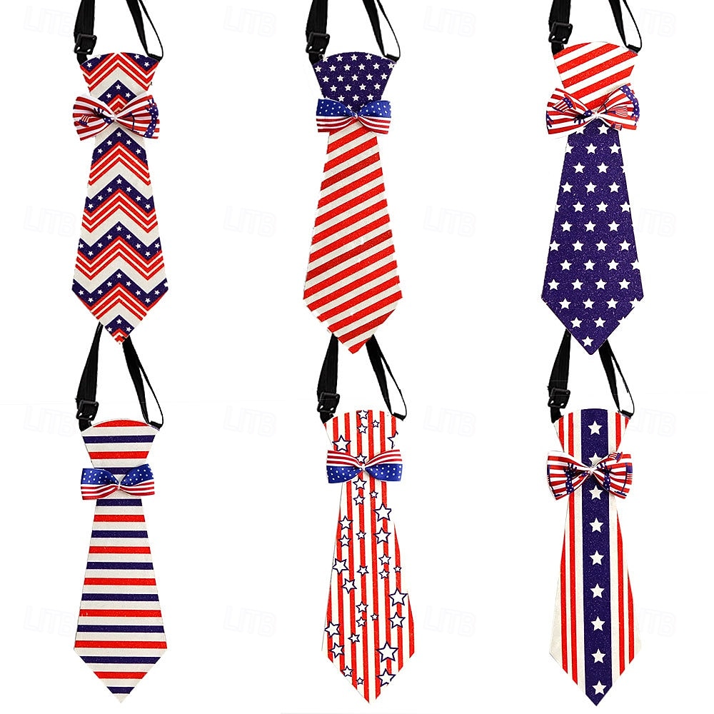 Krawatte mit amerikanischer Flagge für Jungen und Mädchen, patriotisch, vorgebunden, für Kinder, zum 4. Juli, Unabhängigkeitstag, Schuluniform, Party, Parade, Kostümaccessoire, 250. Jahrestag der USA 2026 - $9.49 –P4