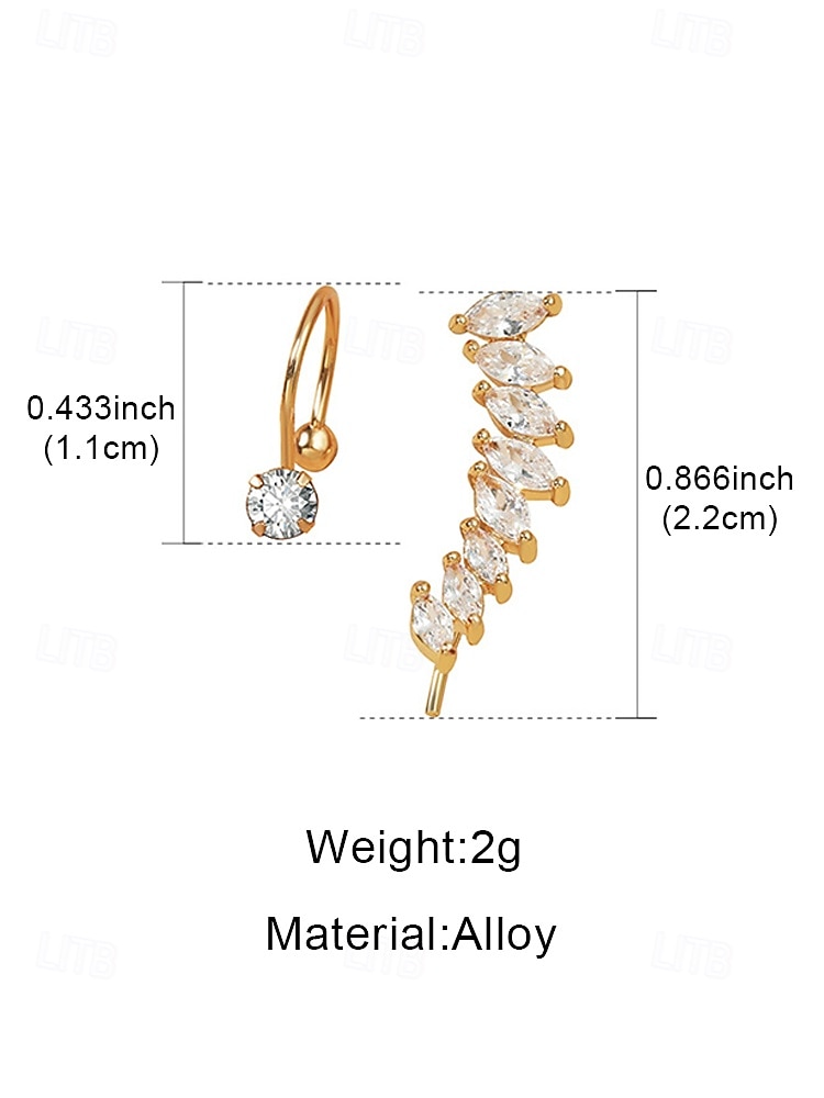 Women's Boho Alloy Ear Cuff Set, Multi Style Crystal Clip On Earrings for Beach Vacation, Summer Resort and Everyday Casual Wear 2026 - $8.39 –P15
