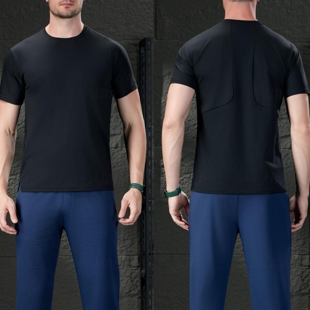 Men's T Shirt Short Sleeve Shirt Tee Top Short Sleeve Crew Neck Summer Spring Solid Color Streetwear Stylish Leisure Quick Dry Slim Daily Vacation Sport Black Blue Grey Top Tee for Men 2026 - $22.99 –P10