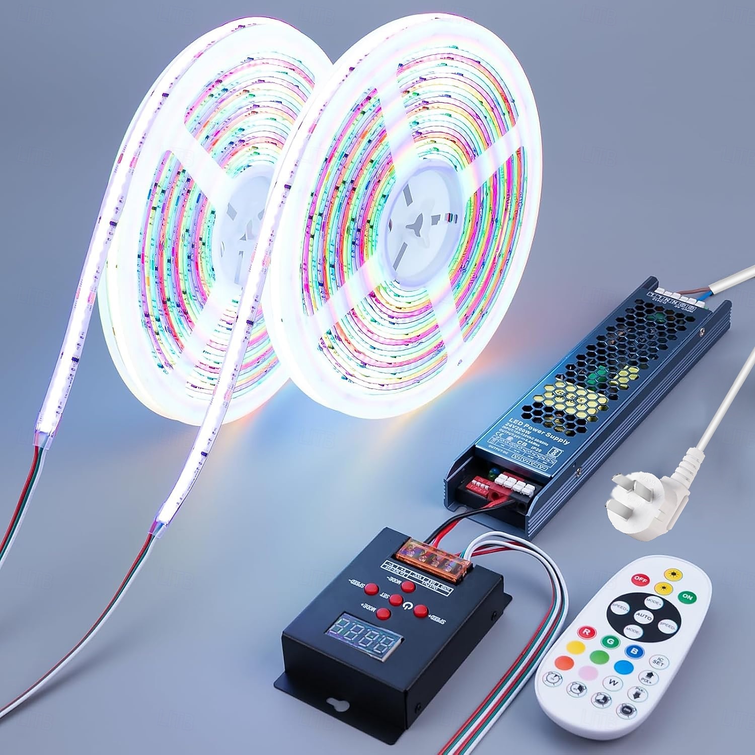 24V WS2811 RGB IC COB LED Strip Lights 16.4ft (1 Roll ) 65.6ft (2 Rolls of 32.8ft) Chasing LED Light Strip with 338 Remote Controller Models and Power Supply for Bedroom Living Room Gaming Parties 2026 - $143.99 –P1