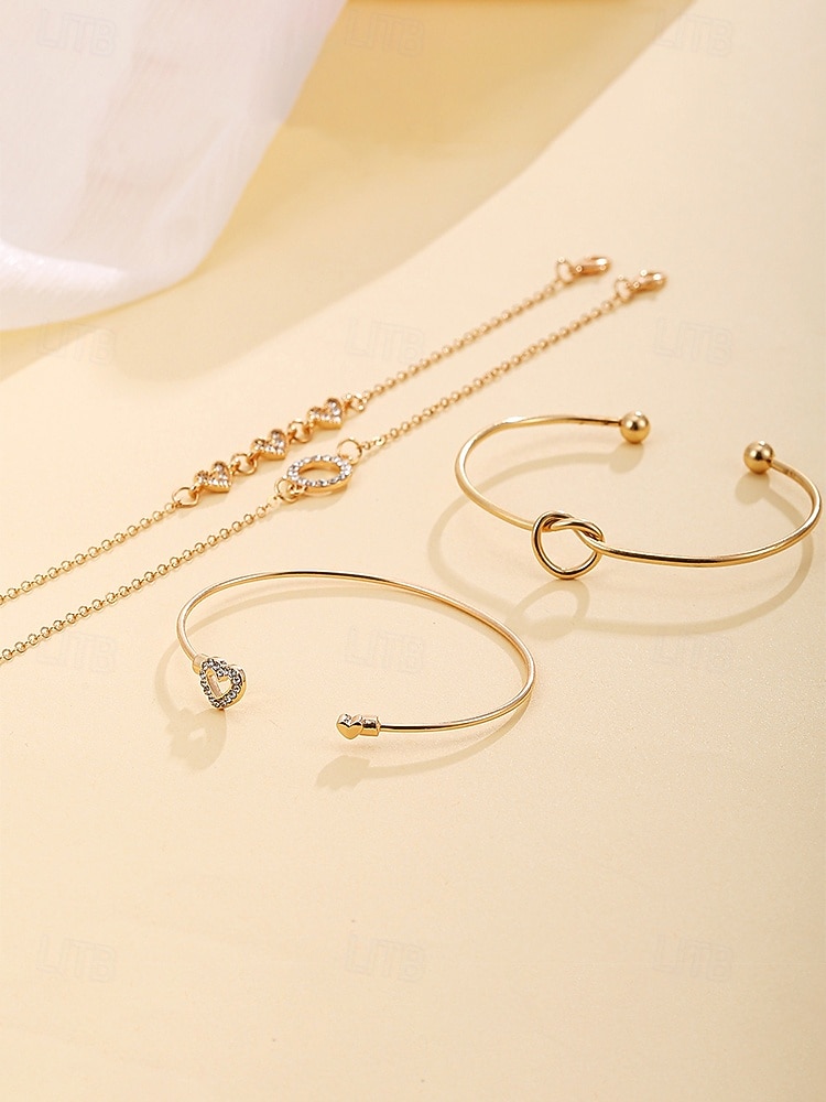 Set di 4 bracciali da donna in lega, stile bohémien, impilabili, perfetti per le vacanze al mare, l'uso quotidiano e gli outfit estivi. del 2026 a $7.99 –P6