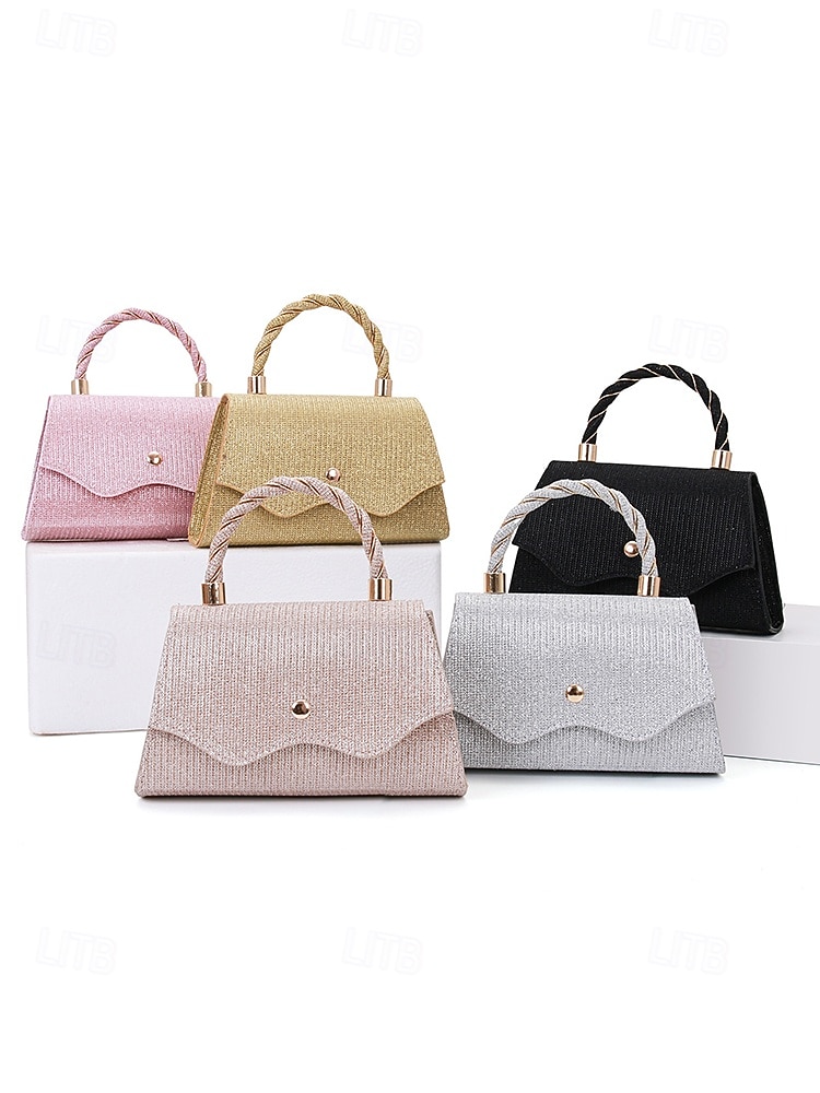 Elegante Damenhandtasche mit Henkel und Kette, glänzende Abendclutch aus Polyester, in verschiedenen Farben erhältlich, mit funkelnden Details, perfekt für Hochzeiten, Partys und besondere Anlässe. 2026 - $18.99 –P6