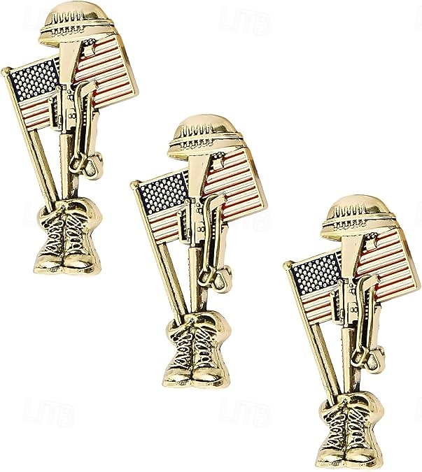 3ks ručně vyráběných odznaků na památku vojáka, vlastenecký odznak na počest armády USA, pamětní odznak padlého hrdiny, upomínkový předmět armády, námořnictva, námořní pěchoty a veteránů. 2026 - $16.99 –P6