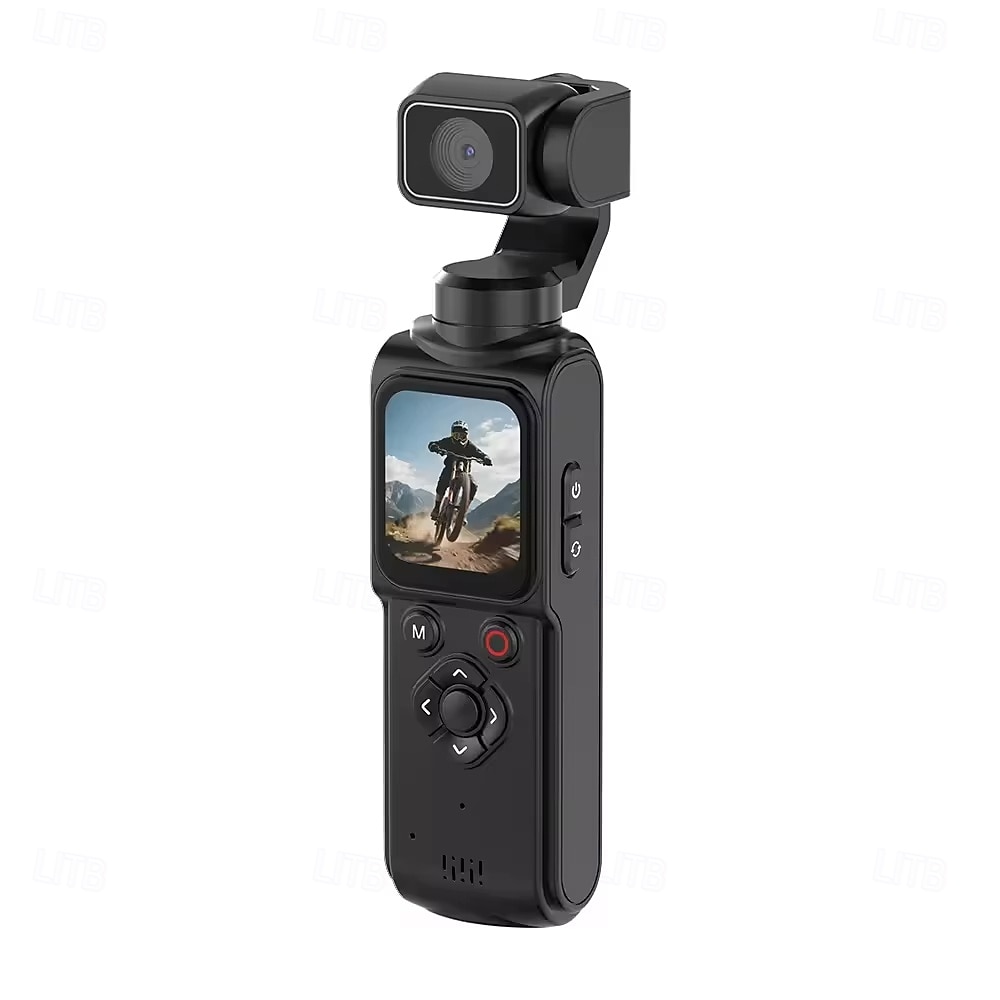 Cámara de bolsillo con estabilizador 4K Ultra HD y seguimiento automático de 330°. &Seguimiento facial, cámara de acción portátil con pantalla táctil de 1,72", cámara inalámbrica wifi para vlogs de 2026 - $149.99 –P9