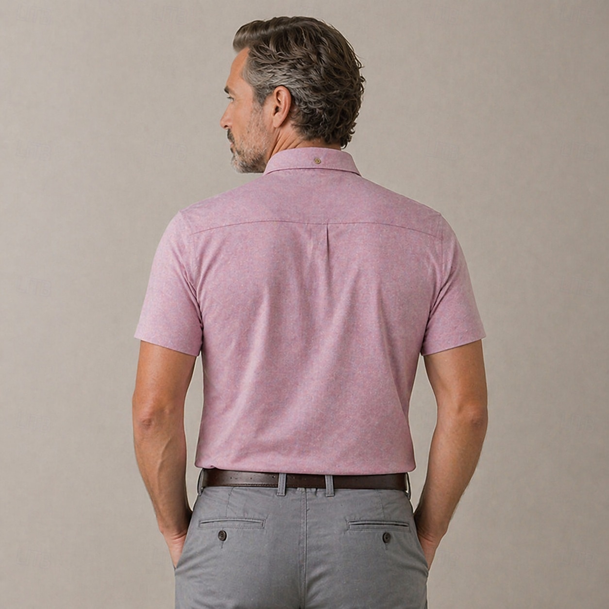 Voor heren Overhemd Overhemd met knopen Effen Dagelijks liiketoiminta Licht Roze Korte mouw Strijkijzer Lente zomer Zomer Kleding Lapwerk 2026 - $53.99 –P3