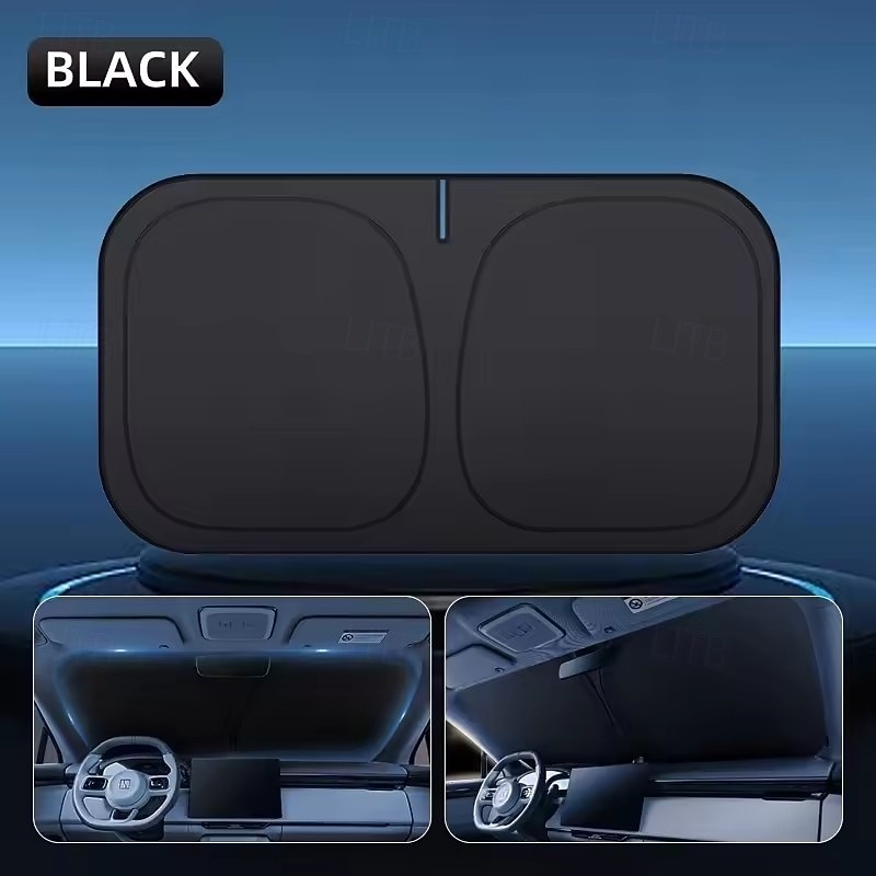 Car Windshield Sun Shade, Foldable Front Window Sunshade Blocks UV Rays & Heat, Keeps Vehicle Cool, Universal Fit for Most Sedans, SUVs, and Trucks, Durable Interior Sun Protector, Black 2026 - $14.99 –P2