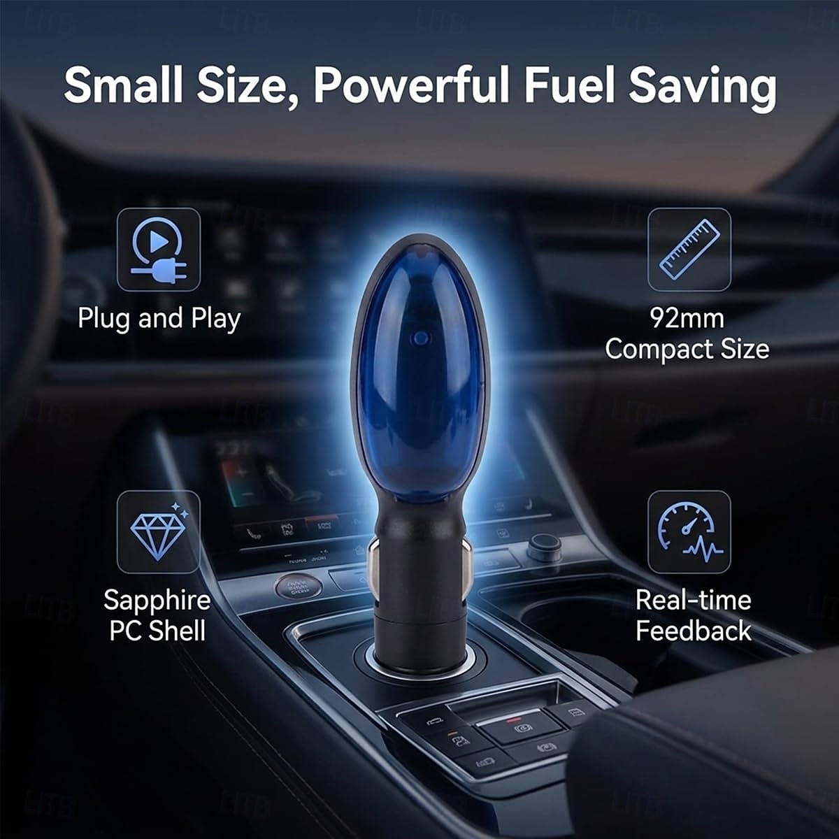 2 Pack Car Fuel Saver, Plug and Play Fuel Saving Device for 12V Vehicles, Powerful Automotive Fuel Economizer, 92mm Compact Gas Saver with Real-time Feedback, Sapphire PC Shell, Blue 2026 - $17.99 –P2