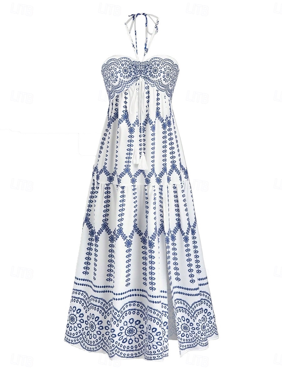 Women's Midi Dress Boho Dress Sundress Casual Dress Slip Dress Elegant Fashion Modern Outdoor Vacation Going out Regular Fit Plain Sleeveless Strapless Blue White Pink Summer Spring 2026 - $32.99 –P3