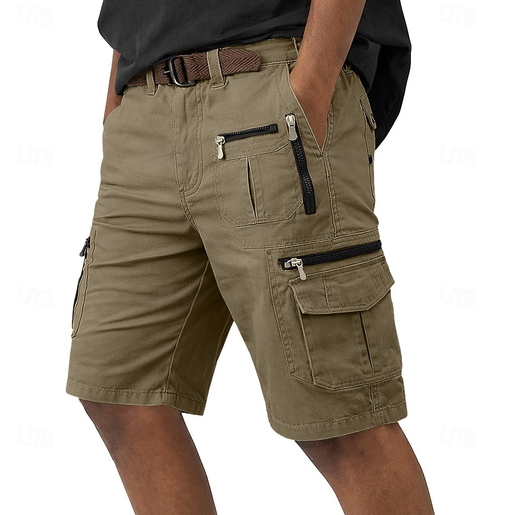 Men's Tactical Cargo Cargo Shorts Shorts Casual Shorts Pocket Elastic Waist Plain Calf-Length Casual Outdoor Streetwear Fashion Streetwear Orange Brown Inelastic 2026 - $35.99 –P1