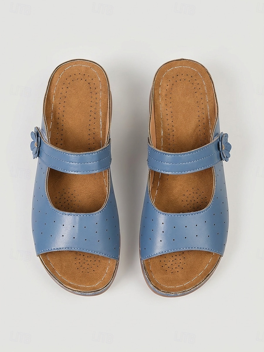 Women's Sky Blue Appliques Slide Sandals – Breathable Cutout Lightweight Comfort Summer Shoes for Casual, Travel and Everyday Wear 2026 - $24.99 –P4