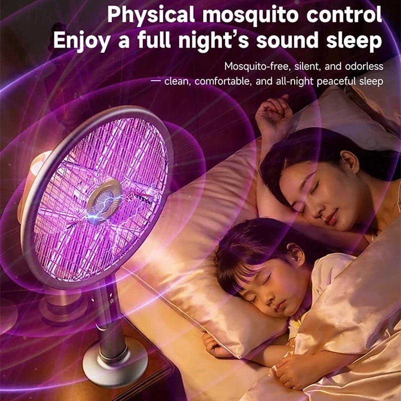 2-in-1 Electric Fly Swatter & Bug Zapper Racket, Automatic Mosquito Killer with Laser Hunting & UV Light, Extendable Handle, 90° Foldable Head for Wall-Attaching, USB Rechargeable for Home Indoor 2026 - $76.99 –P12