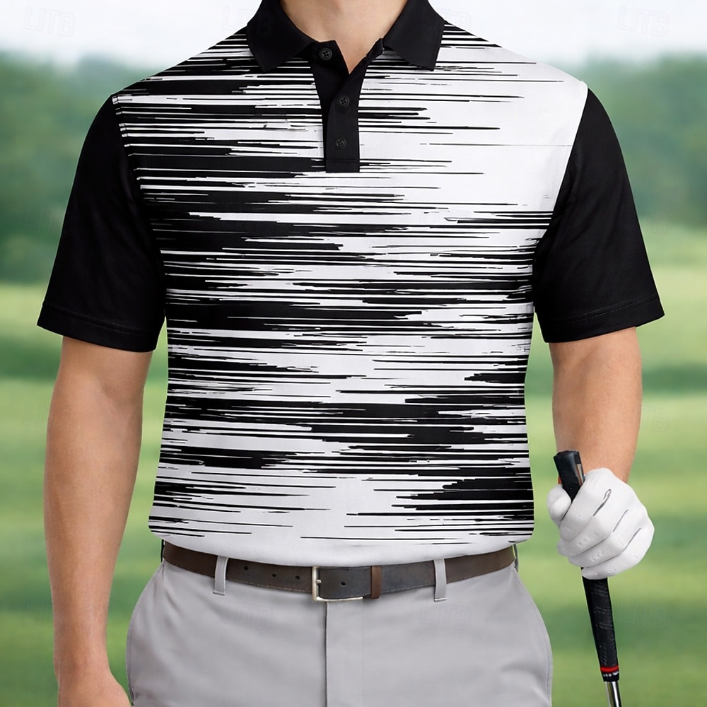 Hombre Golf Línea Camisetas polo deportivas Manga Corta Camisas de polo Camisas con cuello Casual Ropa Deportiva Ropa Cotidiana Impresión 3D Botones Verano Primavera Azul Piscina Morado Negro 2026 - $22.99 –P1