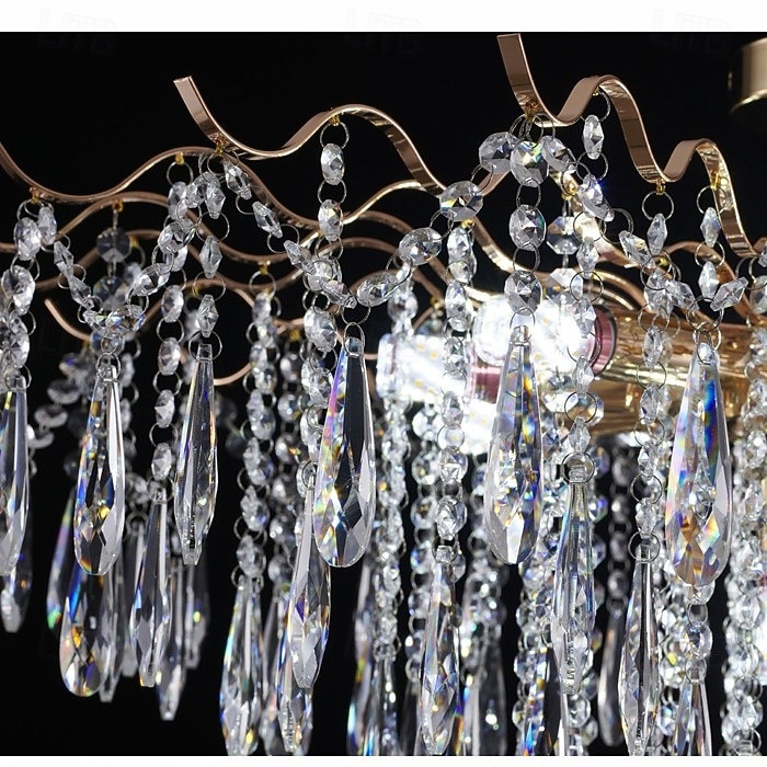 led kroonluchter 42/50/60/80/100cm 6/10/12/14/16 kop lamp niet inbegrepen gegalvaniseerde afwerking kristal metaal moderne eigentijdse stijl slaapkamer eetkamer mini hanger 110-240v 2026 - $187.99 –P2