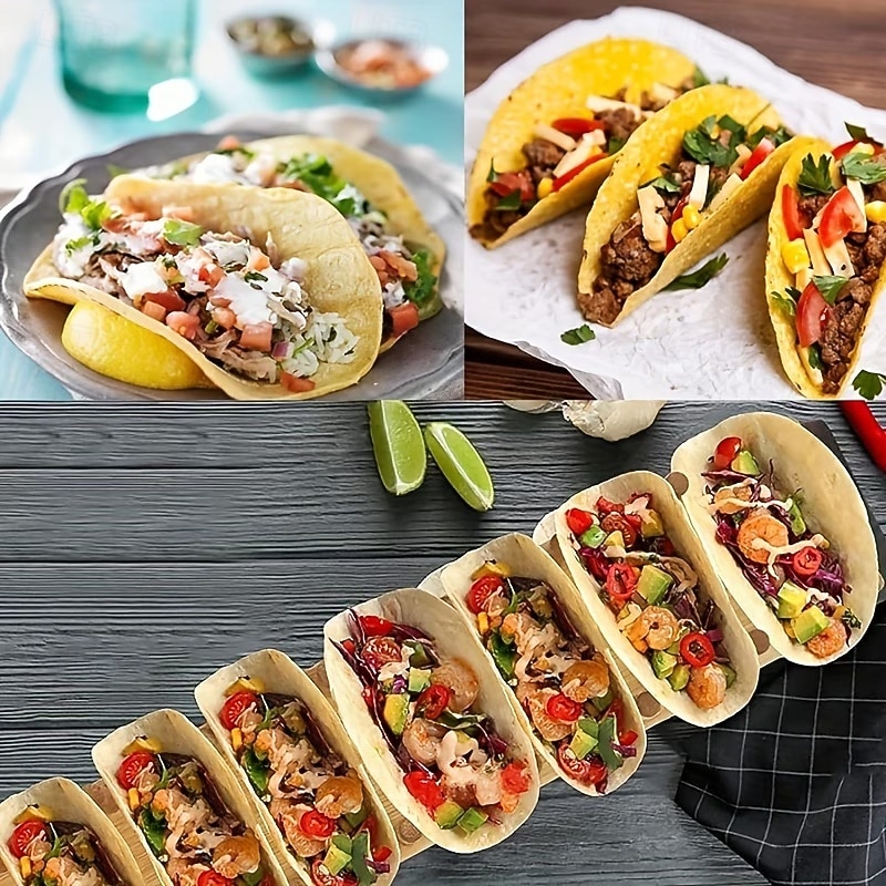 Fa toronytartó, fa toronytartó tálcákhoz, bambusz mexikói burrito tálca, 8 puha vagy kemény héjú tortilla befogadására alkalmas, kukorica tortillához is alkalmas, éttermekbe, partikra alkalmas 2026 - $13.99 –P8