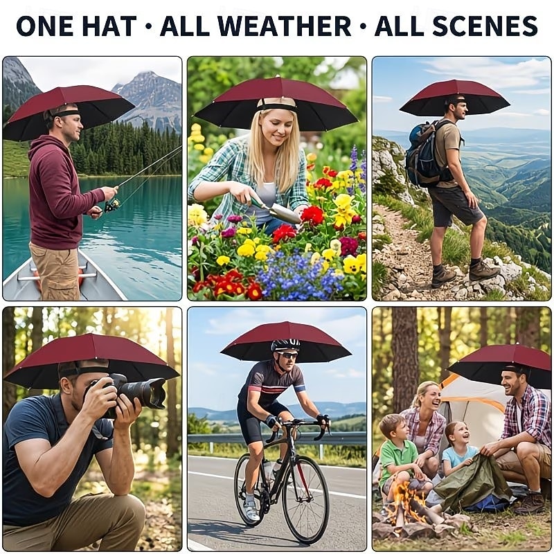 Chapéu de sol dobrável para atividades ao ar livre, leve e portátil, estilo guarda-chuva, acessório multifuncional para pesca, jardinagem, caminhadas e fotografia. &trabalho diário ao ar livre de 2026 por $6.75 –P3