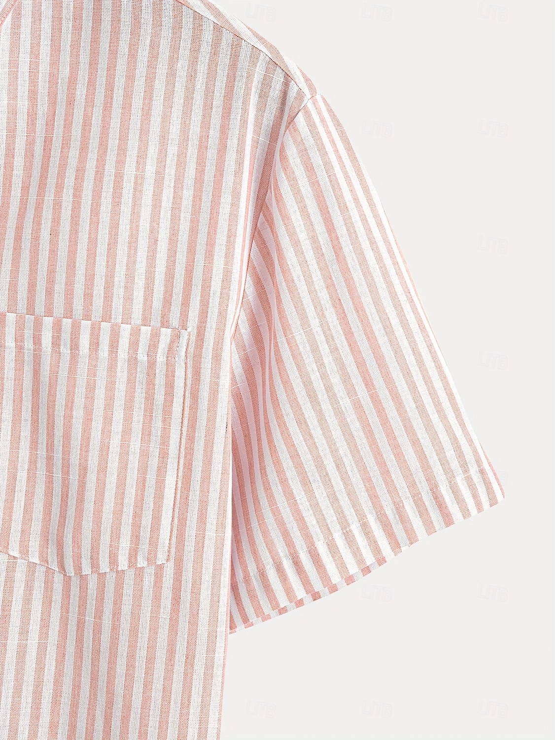 Hombre Camisa Camisa de lino Camisa de verano Camisa de playa Tiras verticales Casual Diario Azul Piscina Rosa Manga Corta Collar mandarín Verano Primavera Ropa 2026 - $26.99 –P9