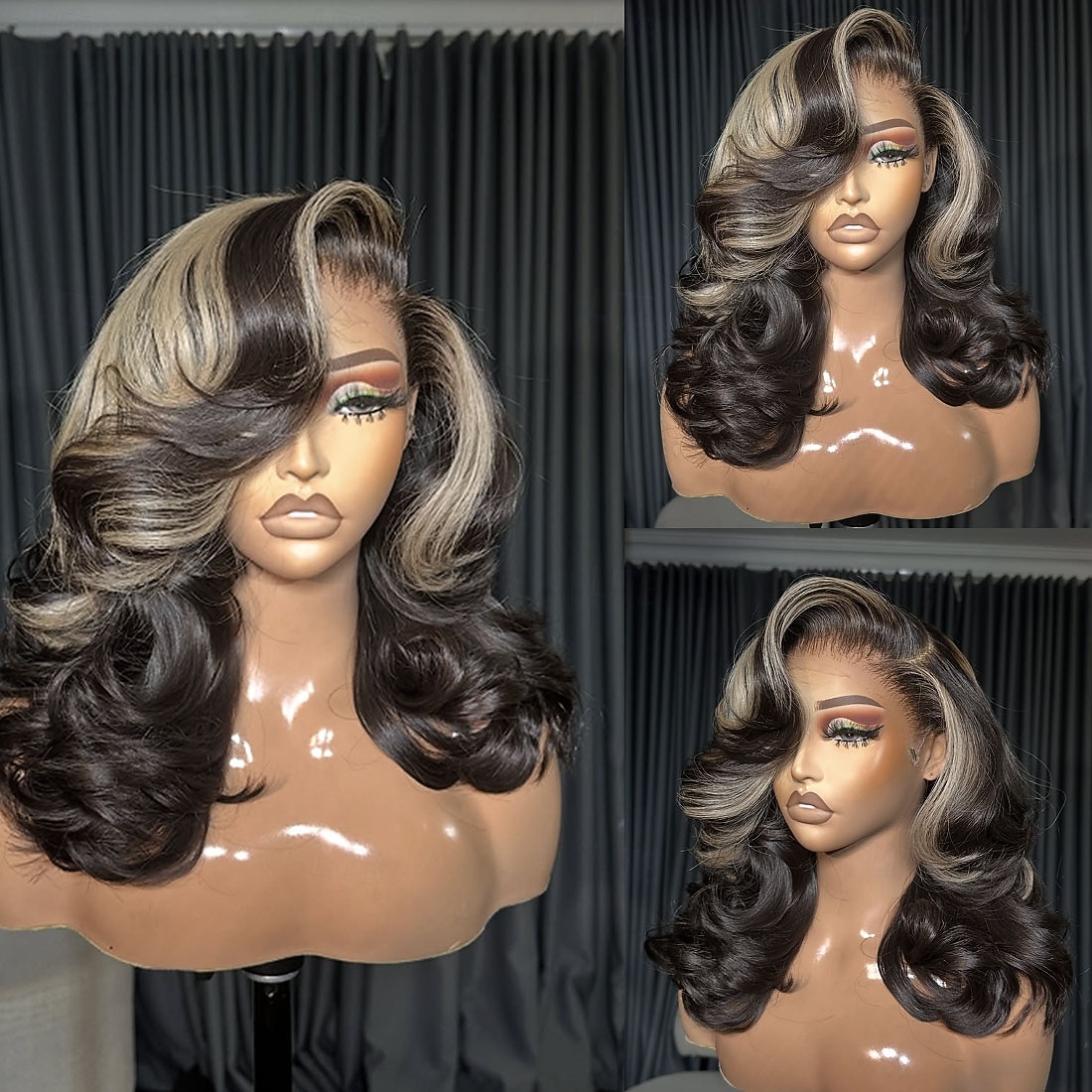 Human Hair 5x5 Closure 13x4 Lace Front Wig Side Part Brazilian Hair Wavy Blonde Dark Brown Wig 150% 180% Density with Baby Hair Ombre Hair Highlighted / Balayage Hair Natural Hairline 100% Virgin For 2026 - $391.29 –P4
