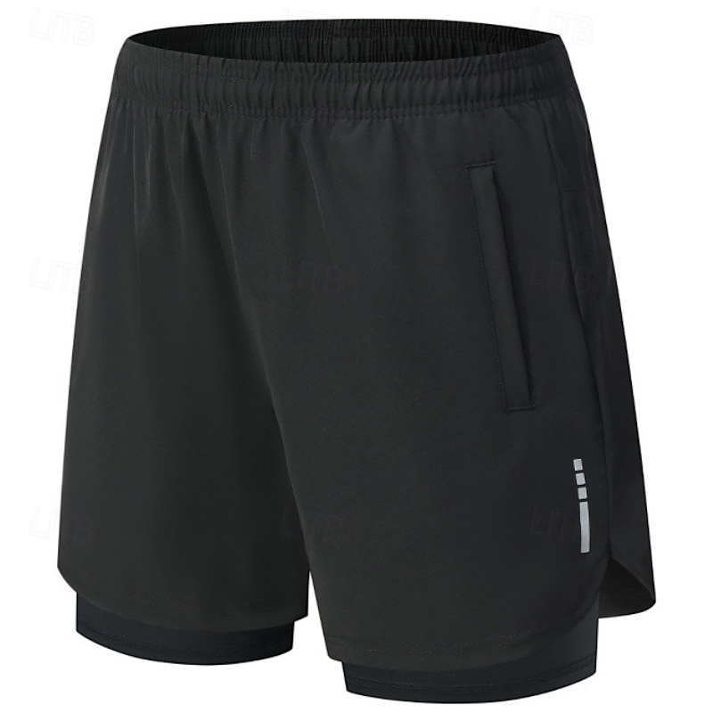 Homens Shorts de Corrida Calções atléticos Shorts de Academia Bolsos 2 em 1 Com forro de compressão Calção Casual Diário Esporte Verão Primavera Secagem Rápida Leve Pavio Humido Treino de Ginástica de 2026 por $20.99 –P4