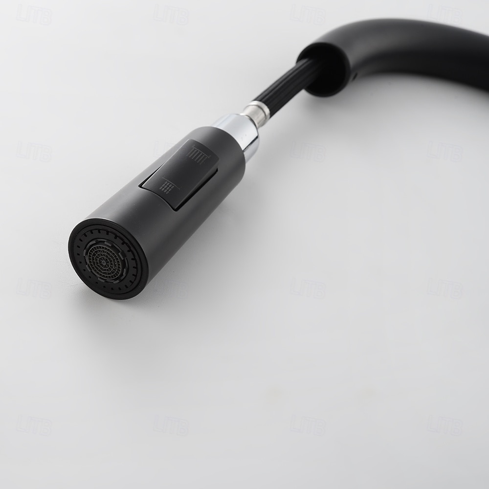 Кухонный смеситель с выдвижным распылителем, однорычажный смеситель с высоким изливом для мойки, прочная латунная конструкция, двухфункциональная распылительная головка, простая установка. 2026 - $216.99 –P14