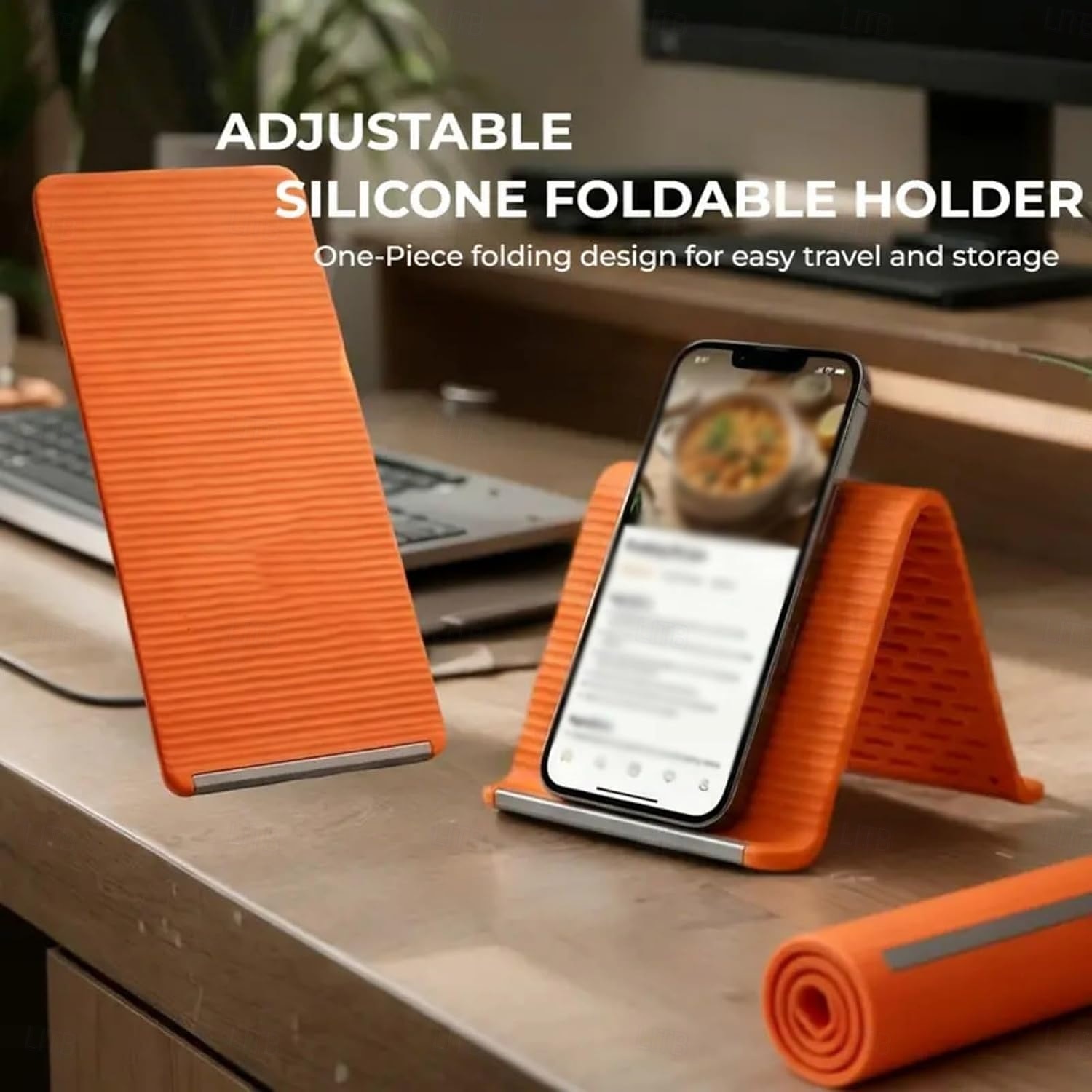 Portable Silicone Phone Stand for Travel, Compact Foldable Tablet Holder for Plane and Desk, Flexible Non-Slip Mobile Phone Stand for All Smartphones and iPads, Travel Essential Accessory 2026 - $13.99 –P2