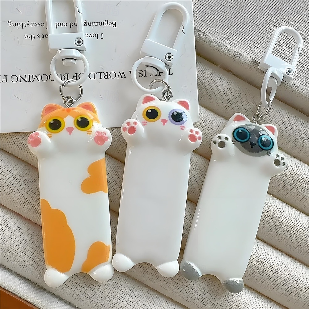 5Pcs Cute Seeking A Hug Cat Keychains Kawaii Cartoon Animal Backpack ...