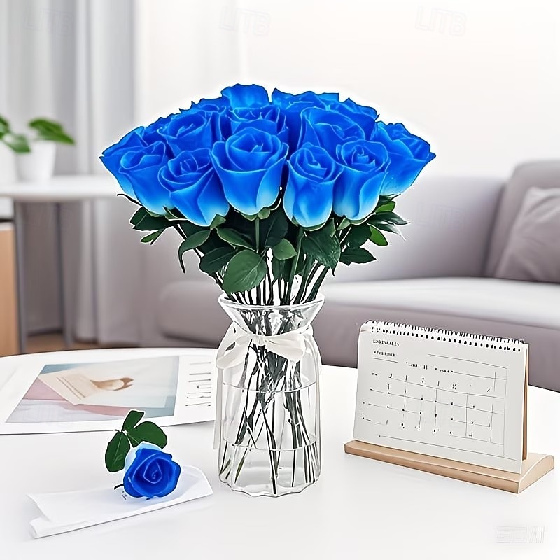 Lot de 50 roses artificielles réalistes avec tiges et feuilles, idéales pour la décoration intérieure, les centres de table de mariage, les hôtels et bureaux, les cadeaux de mariage à faire soi-même, de 2026 ? $15.99 –P1