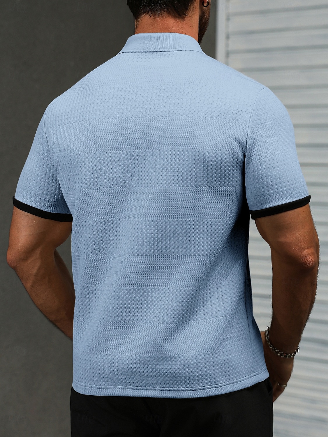 Homme Polo Texturé Occasionnel Rue Revers Manche Courte Basique Moderne Uni Poids Léger Boutons Été Printemps Coupe Slim Bleu Blanche Beige Polo de 2026 ? $24.99 –P2