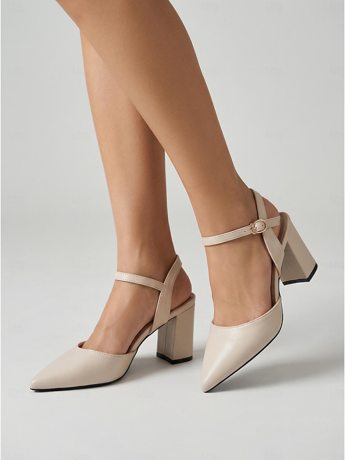 Women's Professional Black Pointed Toe Slingback Pumps - Elegant Block Heel Shoes with Adjustable Ankle Strap for Business Meetings, Formal Work & Career Wear 2026 - $54.99 –P2