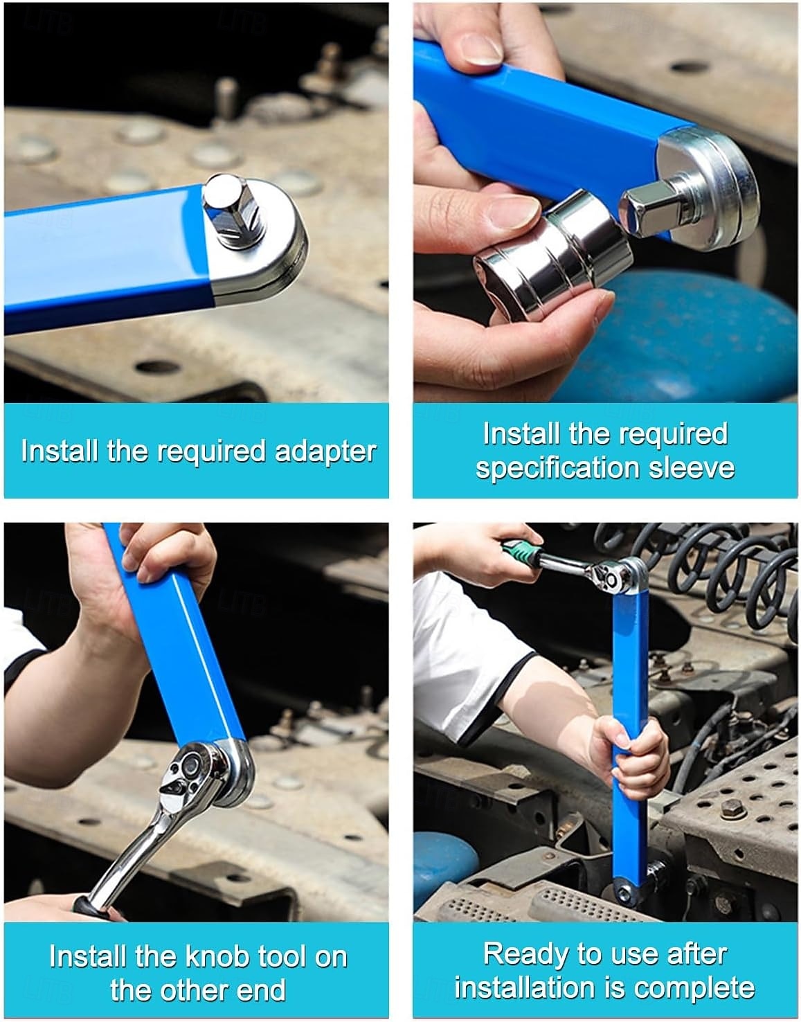 Universele offset verlengsleutel, sleutel voor krappe ruimtes met een 3/8" aansluiting. &1/4" aandrijfadapters voor moeilijk bereikbare plaatsen, professionele doe-het-zelf autogereedschapset, 2026 - $37.99 –P8