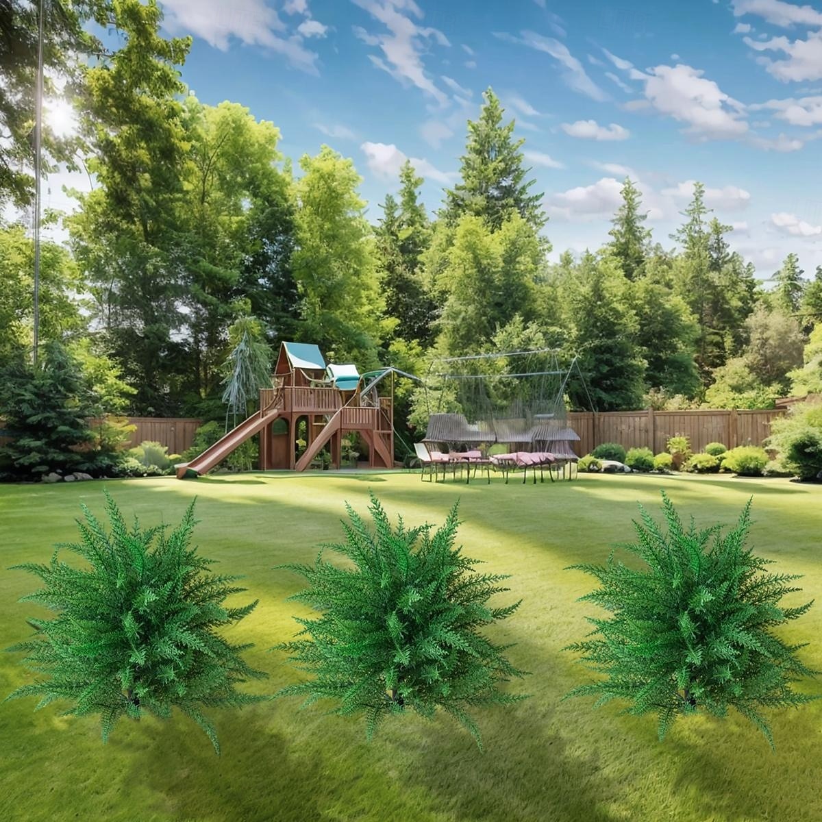 umělý zahradní rostlinný klas, umělá venkovní zeleň, 22palcová umělá rostlina do květináčů, do půdy, na terasu, do dvora a na sváteční dekoraci 2026 - $30.99 –P6