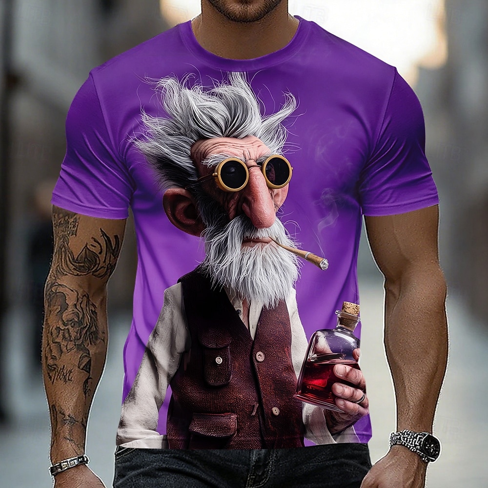 Homme A Ombre Vieil Homme T-shirt Manche Courte T-shirt Impression 3D Col ras du cou Chemise Drôle Occasionnel Quotidien Rue Bleu Noir Rouge Été Printemps Vêtement Tenue S M L XL 2XL 3XL de 2026 ? $18.99 –P5