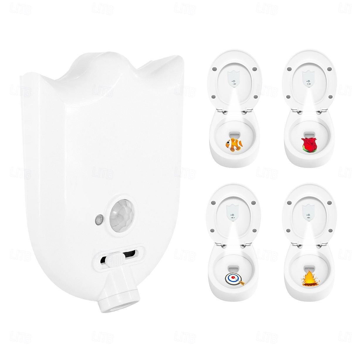 Smart LED Motion Sensor Toilet Night Light, 4 Pattern Projection Lamp, Battery Powered (AAA), Decorative Bathroom Bowl Light for Night Use 2026 - $12.99 –P10