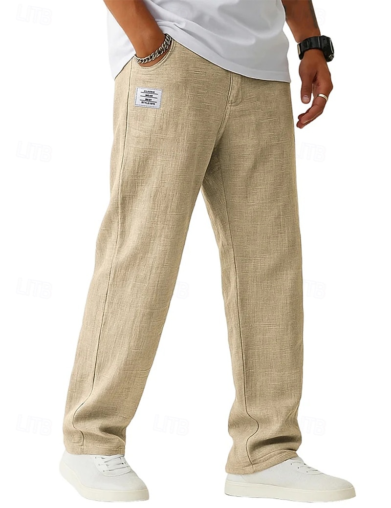 Per uomo Pantaloni di Lino Pantaloni Pantaloni Estivi Pantaloni Larghi Coulisse Elastico in vita Gamba Dritta Semplice Leggero Traspirante Lunghezza intera Casuale Quotidiano All'aperto Vacanza Moda del 2026 a $27.99 –P3