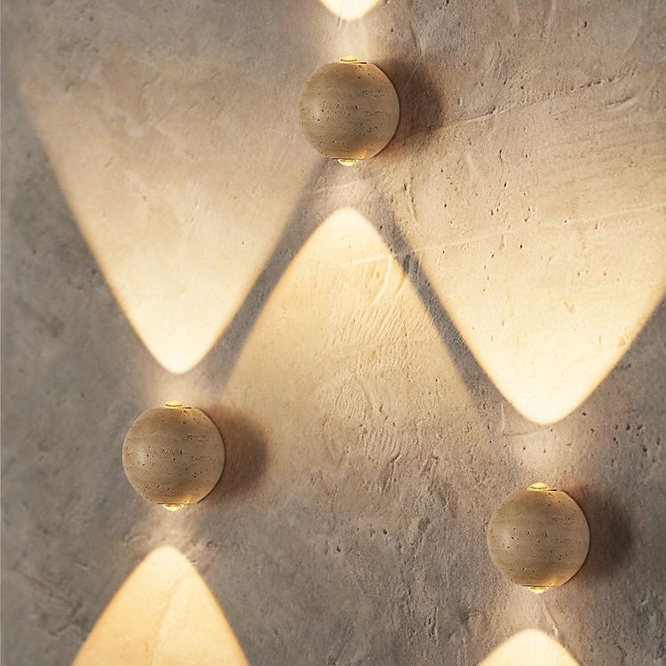 Durable Yellow Travertine Wall Mount Reading Light for Bed Pull Chain Wall Lamp Minimalist Round Wall Sconce Surface Mount LED Wall Lighting for Bedroom Bedside Lamps 110-240V 2026 - $167.99 –P8