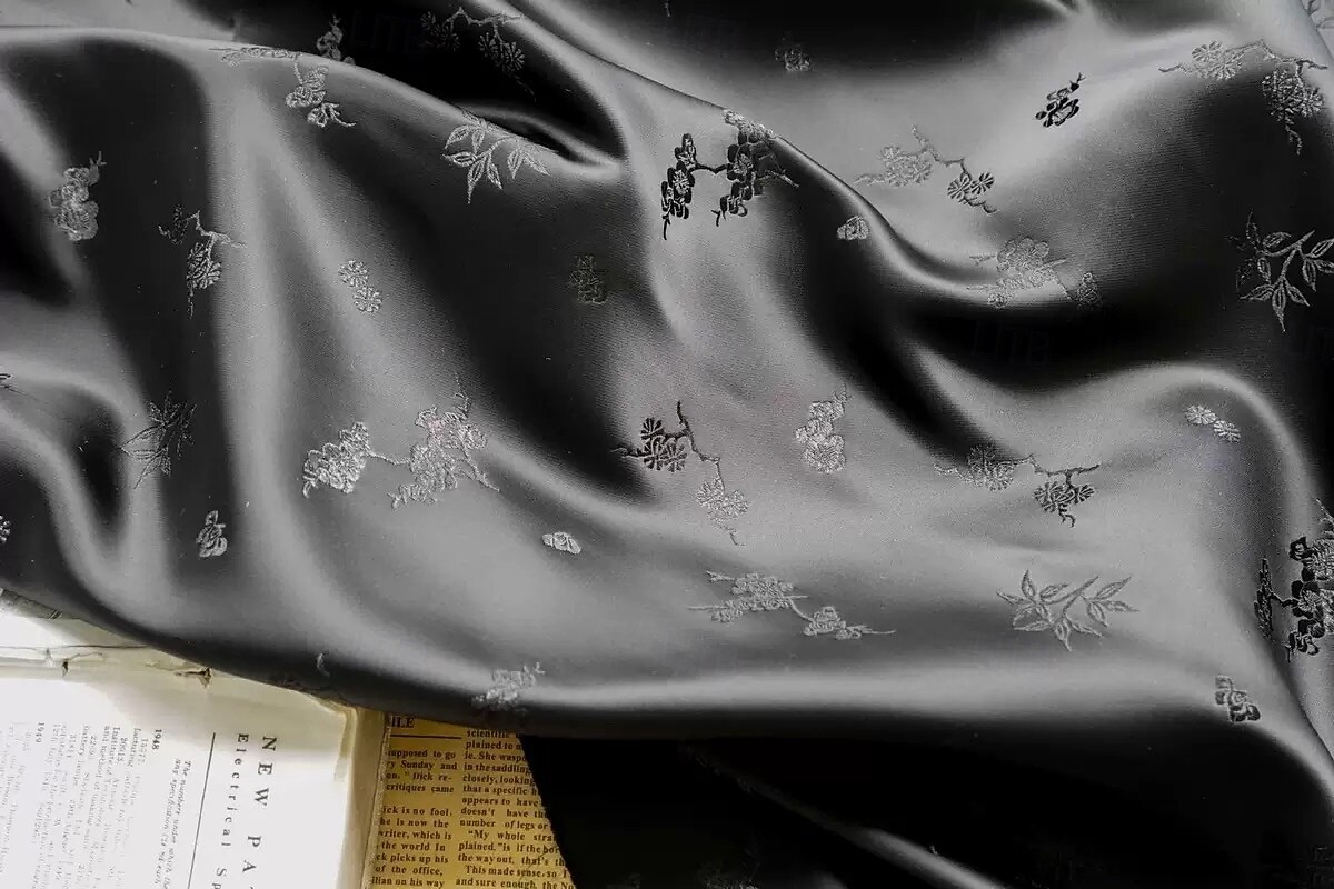 Meerjungfrauenschnitt Bodenlange Schleppe Abendkleid Elegant Blumen seidig Ärmellos Ein-Schulter Abendgesellschaft Gartenparty Satin Jacquard mit Gerafft 2026 - $205.89 –P7