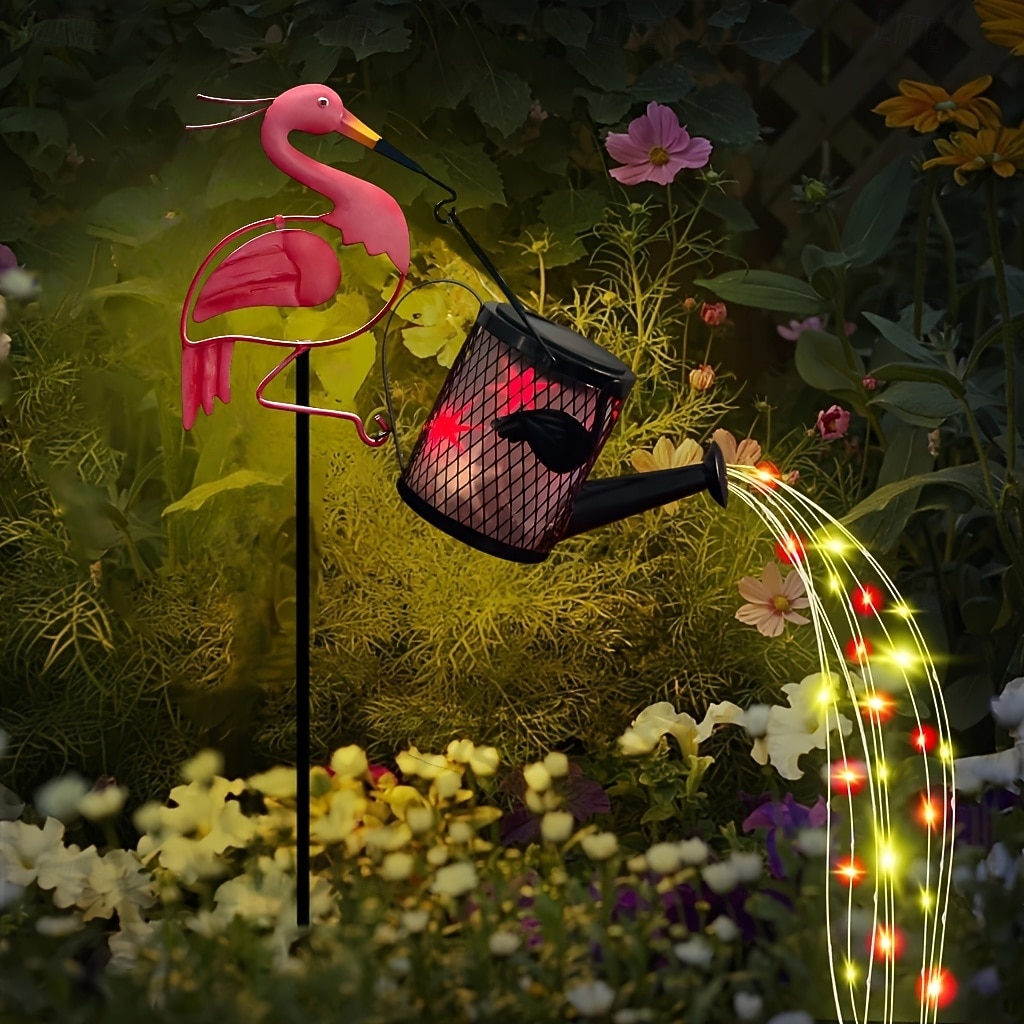 Arrosoir flamant rose solaire étanche en fer, lampe LED à effet fluide, lampe décorative à piquer pour jardin, cour, allée, pelouse, terrasse – éclairage paysager d'ambiance estival de 2026 ? $23.99 –P3